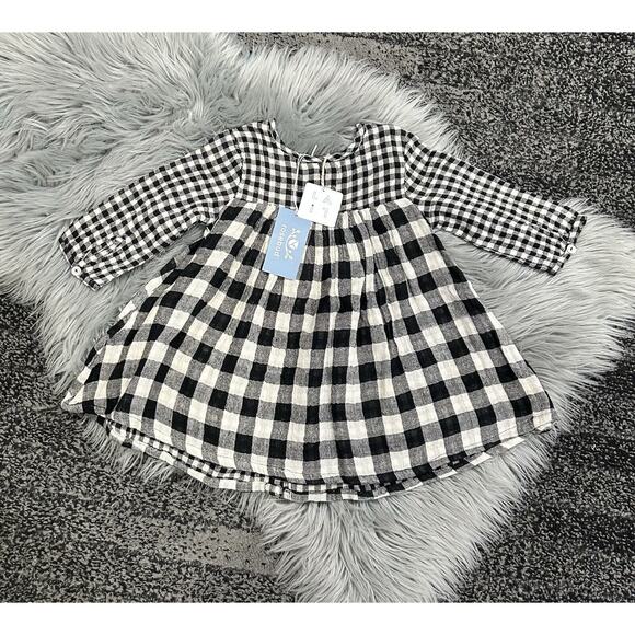 LALI Cleo Black‎ Checkered Cotton Muslin Designed Dress 2Y Fair Trade Made ($56) - Picture 1 of 3